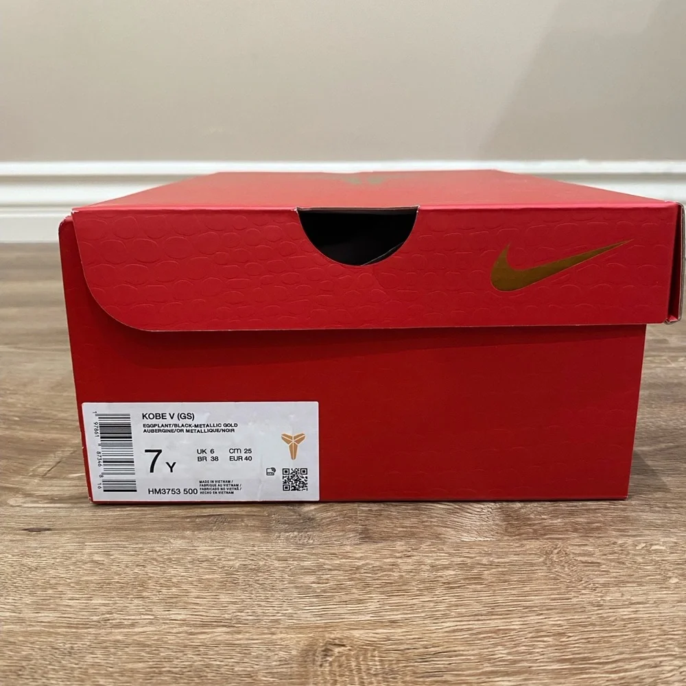 Nike Kobe‎ 5 Year of the Mamba Eggplant Grade School Youth Size 7Y NEW